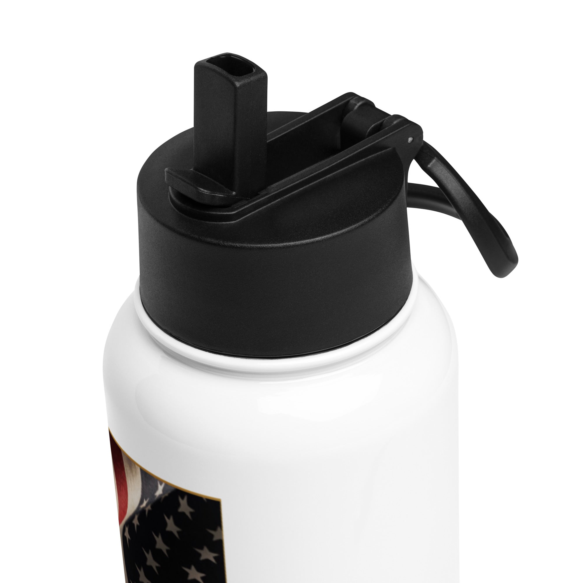 Stainless steel water bottle with a straw lid image 0